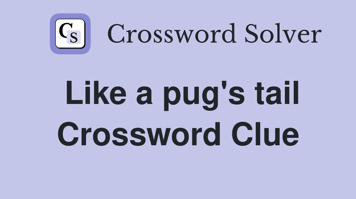 Like a pug's tail Crossword Clue