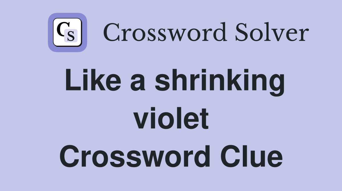 Like a shrinking violet Crossword Clue