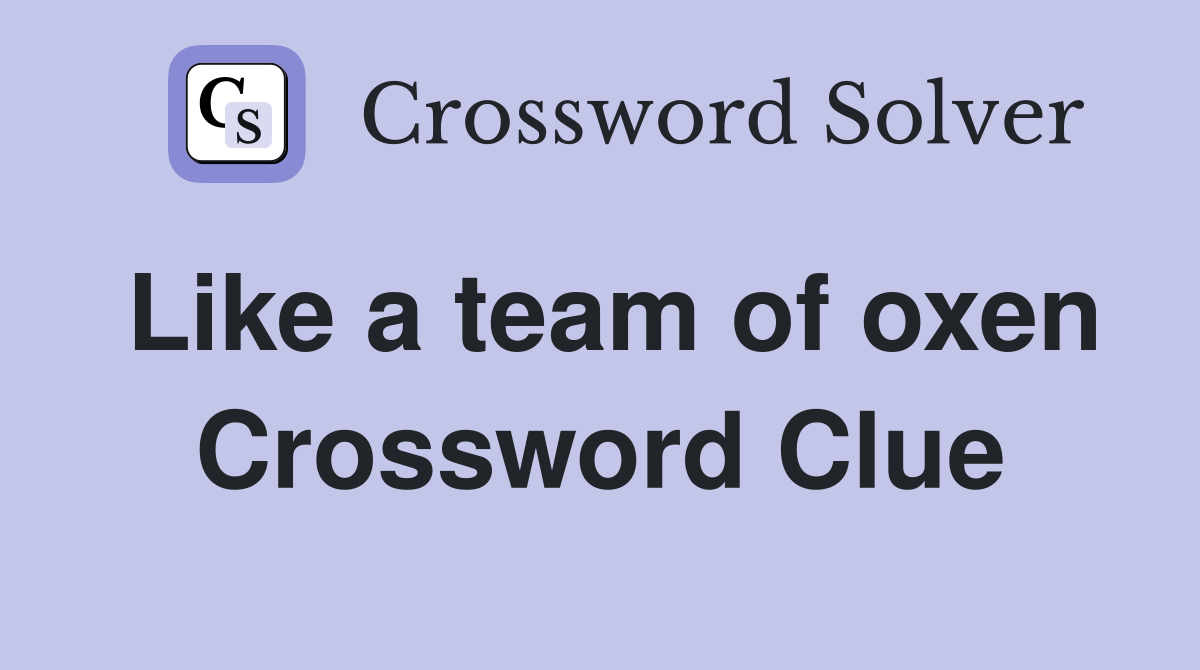 Like a team of oxen Crossword Clue