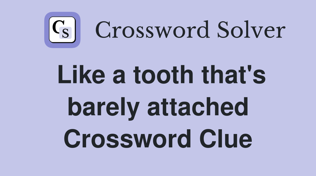 Like a tooth that's barely attached Crossword Clue
