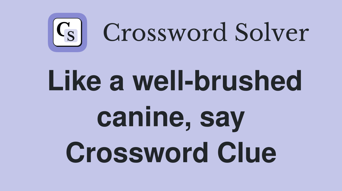 Like a well-brushed canine, say Crossword Clue