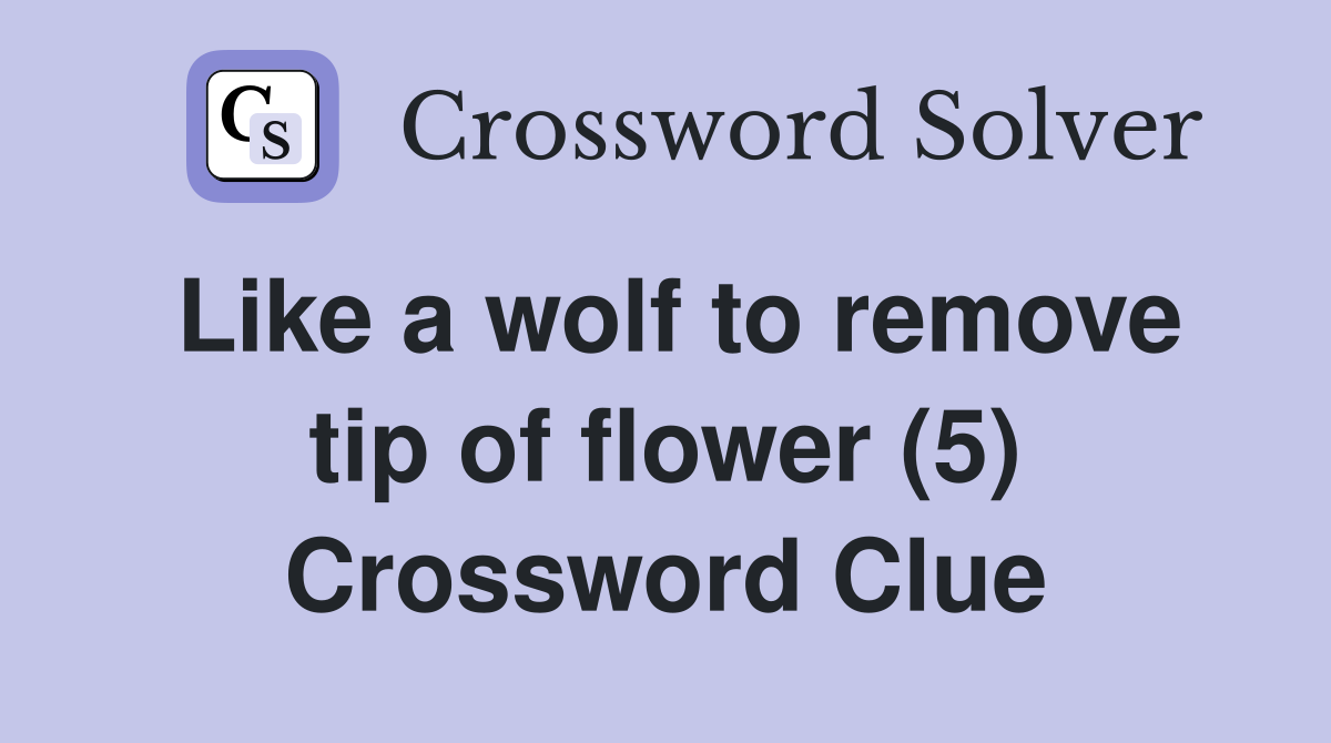Like a wolf to remove tip of flower (5) Crossword Clue