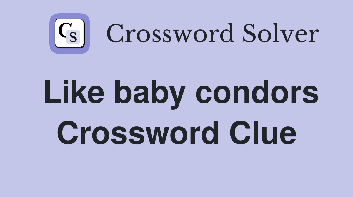 Like baby condors Crossword Clue