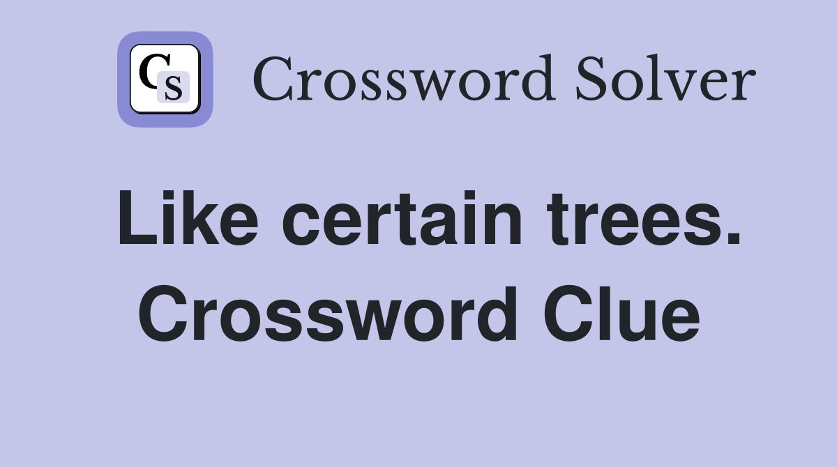 Like certain trees. Crossword Clue