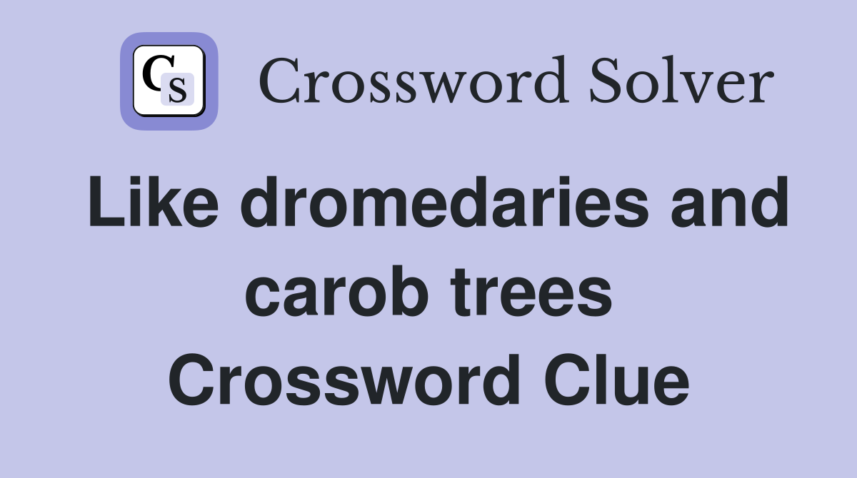 Like dromedaries and carob trees Crossword Clue