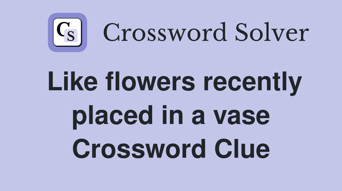 Like flowers recently placed in a vase Crossword Clue