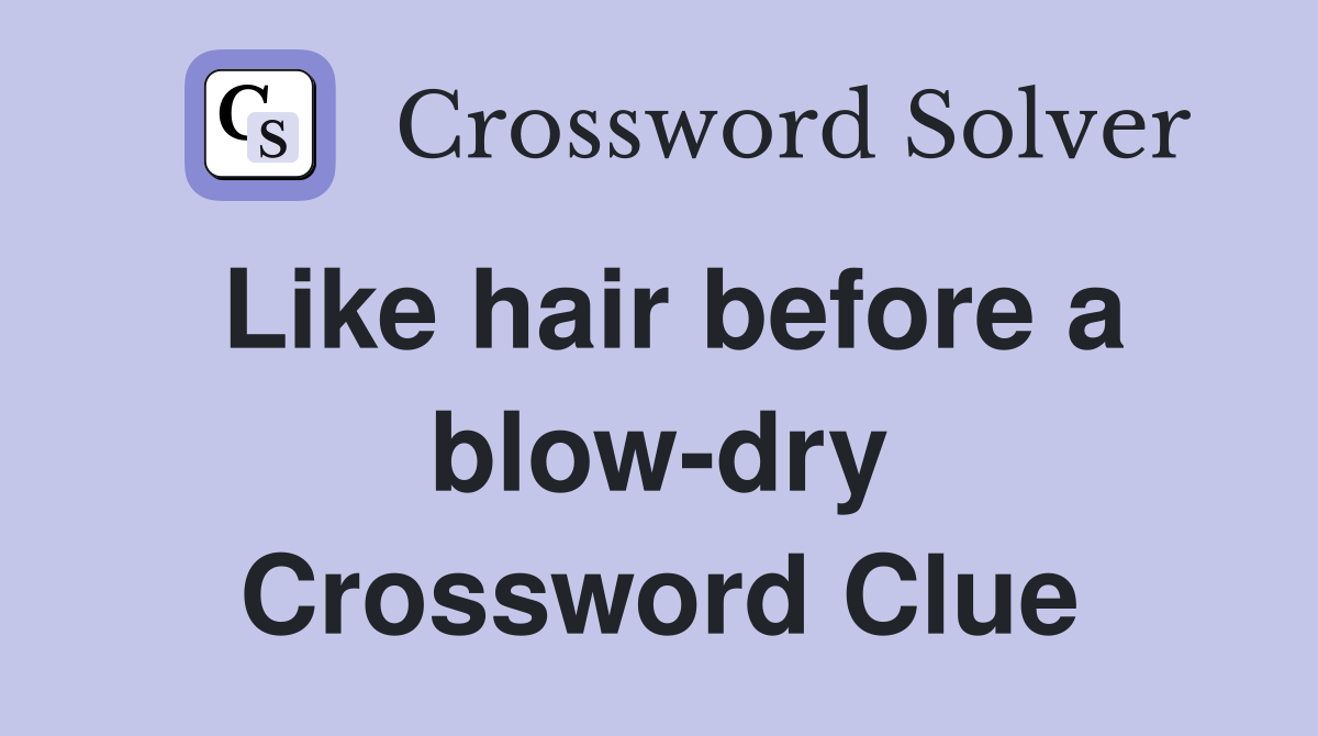 Like hair before a blow-dry Crossword Clue