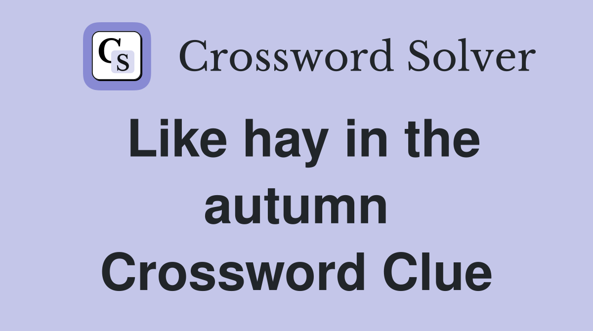 Like hay in the autumn Crossword Clue
