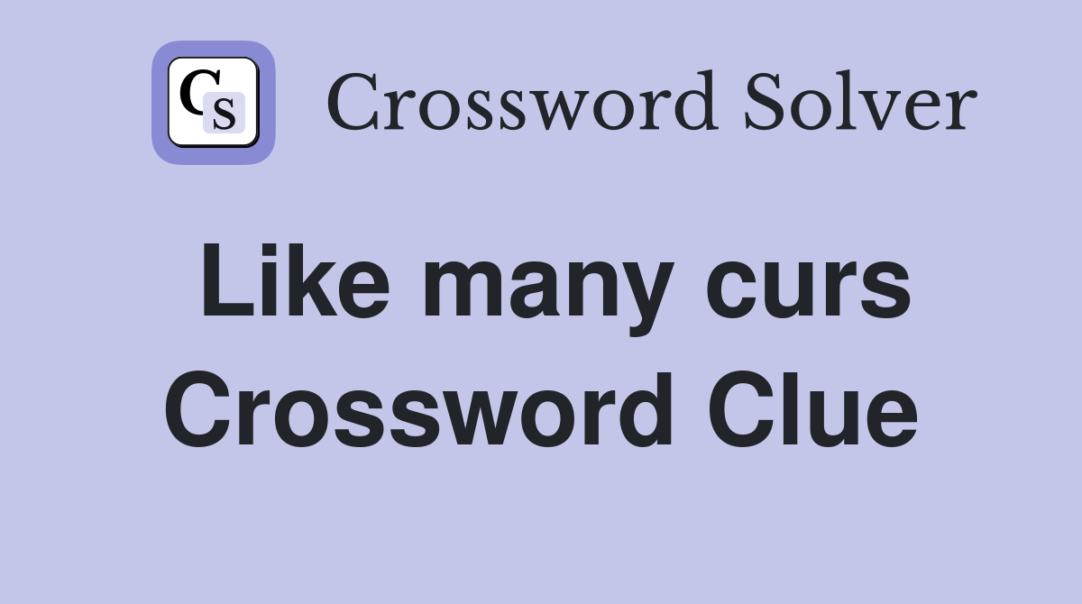 Like many curs Crossword Clue