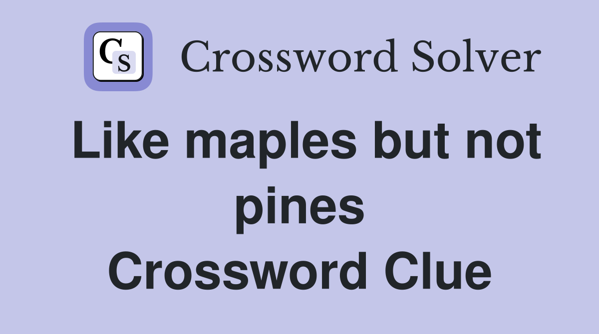 Like maples but not pines Crossword Clue