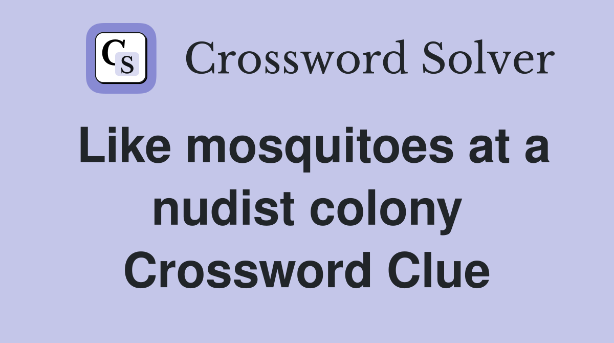 Like mosquitoes at a nudist colony Crossword Clue