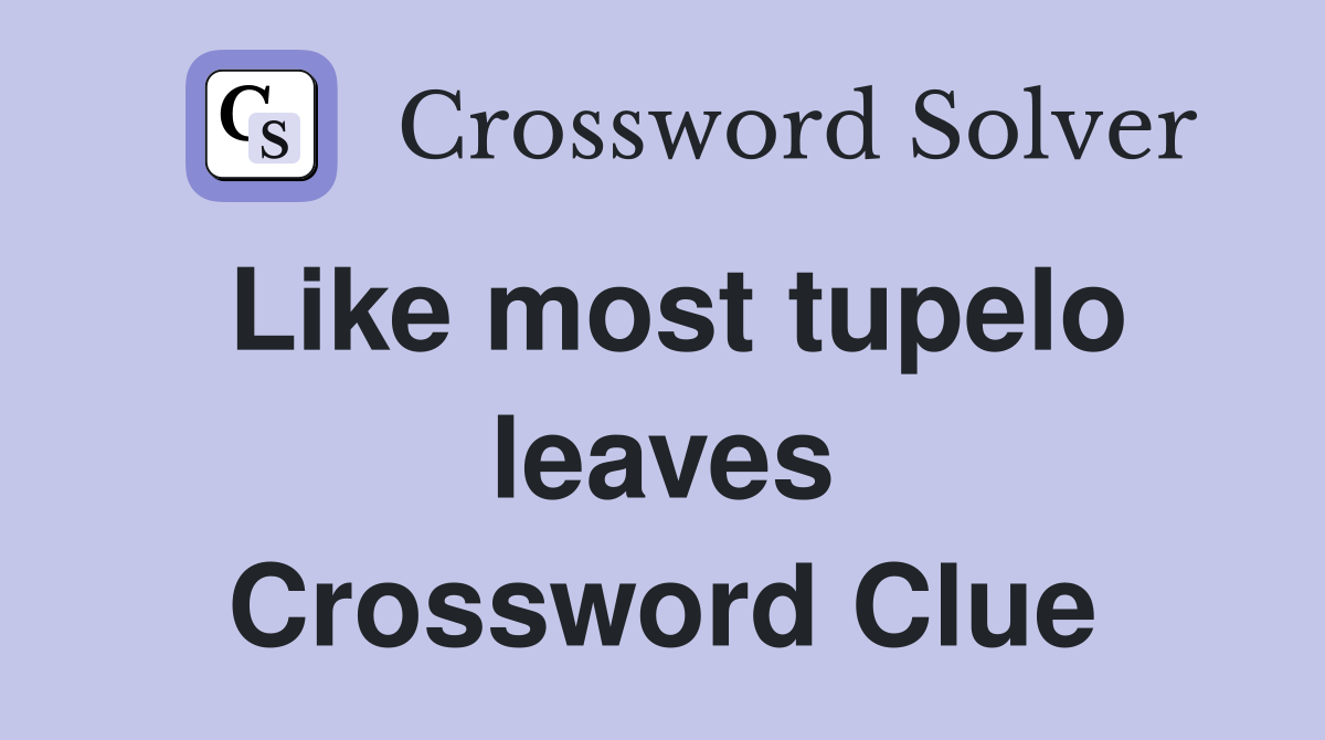 Like most tupelo leaves Crossword Clue