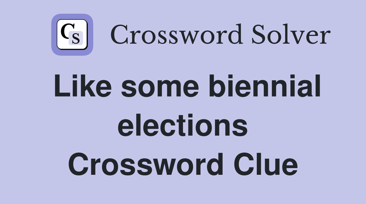 Like some biennial elections Crossword Clue