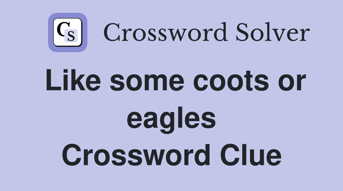 Like some coots or eagles Crossword Clue