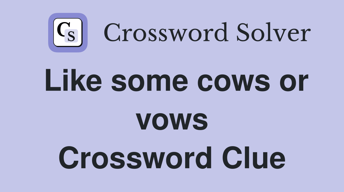 Like some cows or vows Crossword Clue
