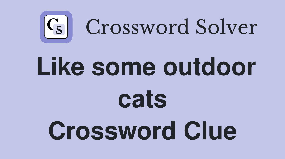 Like some outdoor cats Crossword Clue