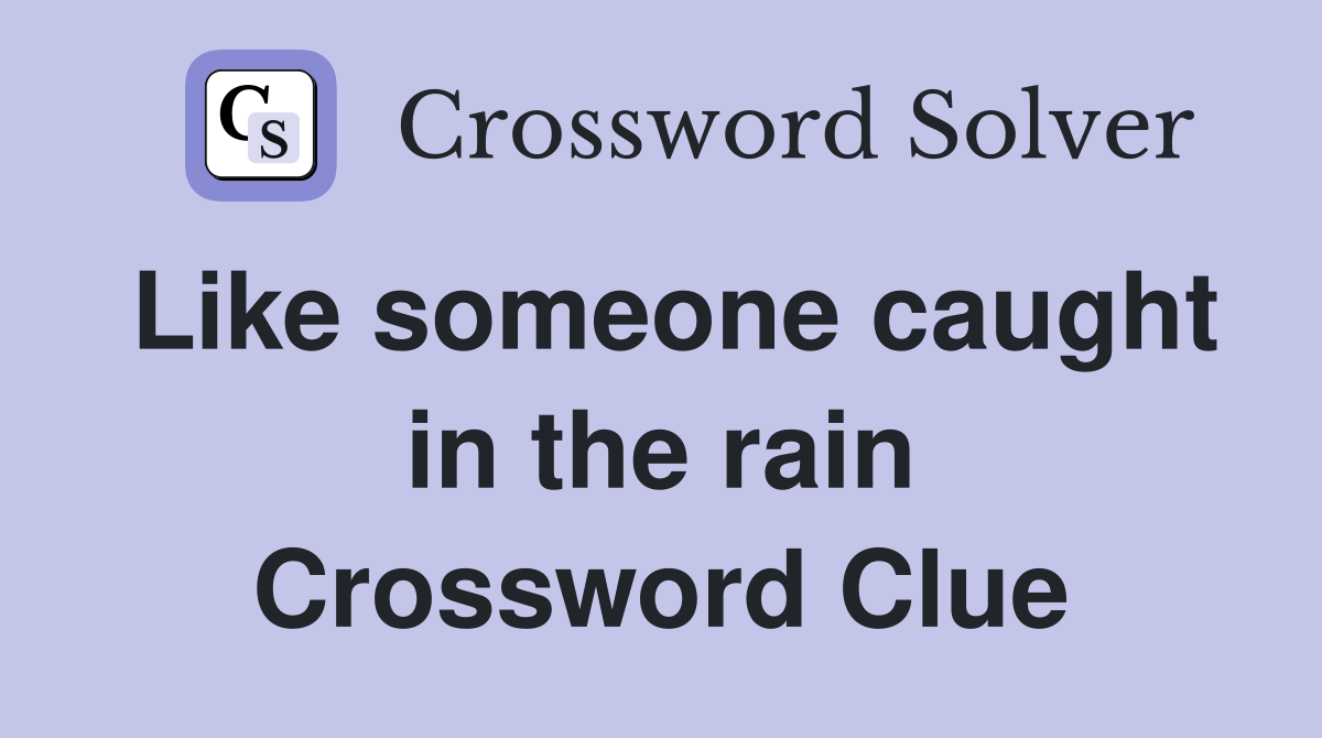 Like someone caught in the rain Crossword Clue