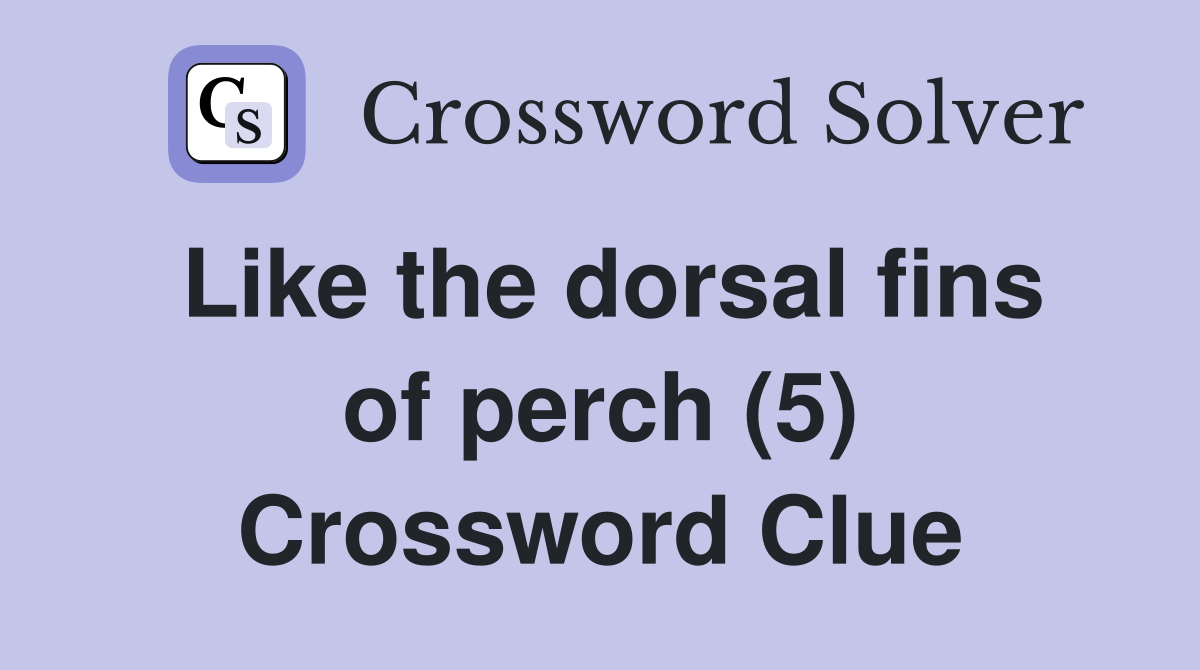 Like the dorsal fins of perch (5) Crossword Clue