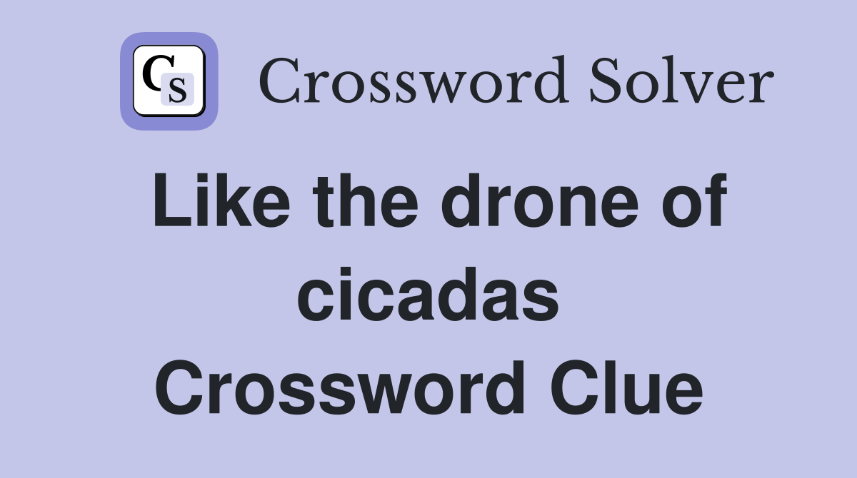 Like the drone of cicadas Crossword Clue