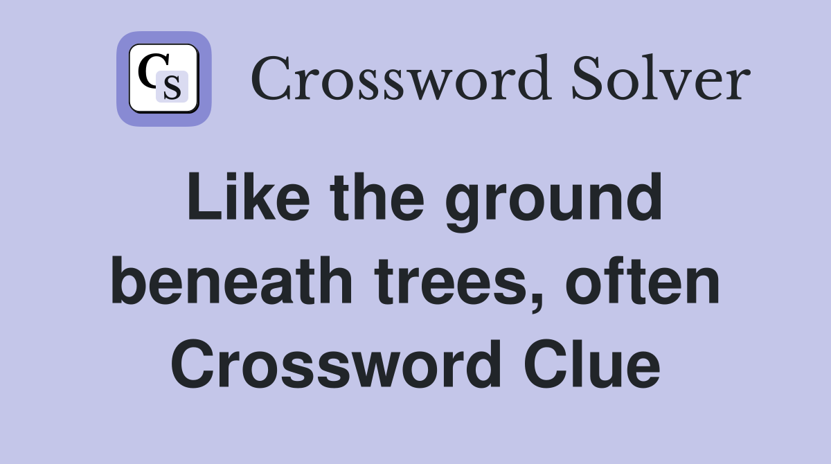 Like the ground beneath trees, often Crossword Clue