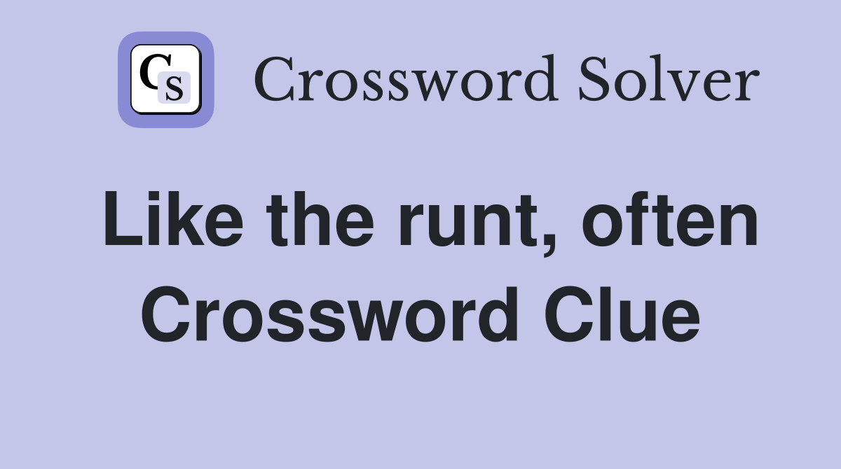 Like the runt, often Crossword Clue
