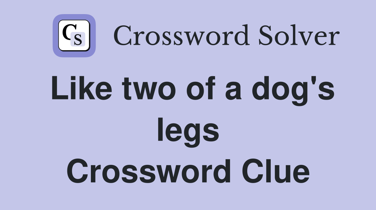 Like two of a dog's legs Crossword Clue