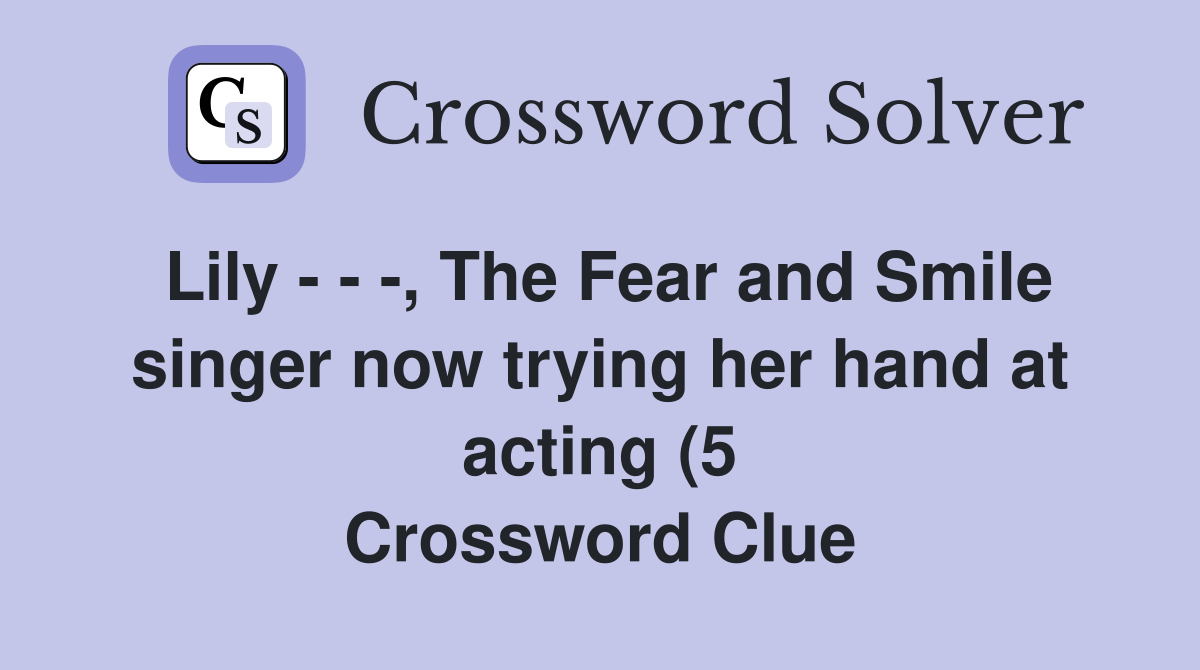 Lily The Fear and Smile singer now trying her hand at acting (5 Lily The Fear and Smile singer now trying her hand at acting (5