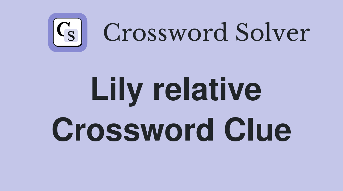 Lily relative Crossword Clue