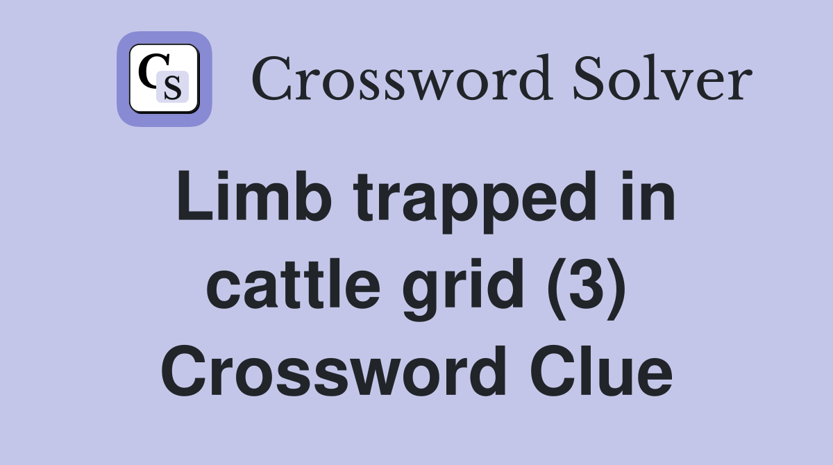 Limb trapped in cattle grid (3) Crossword Clue