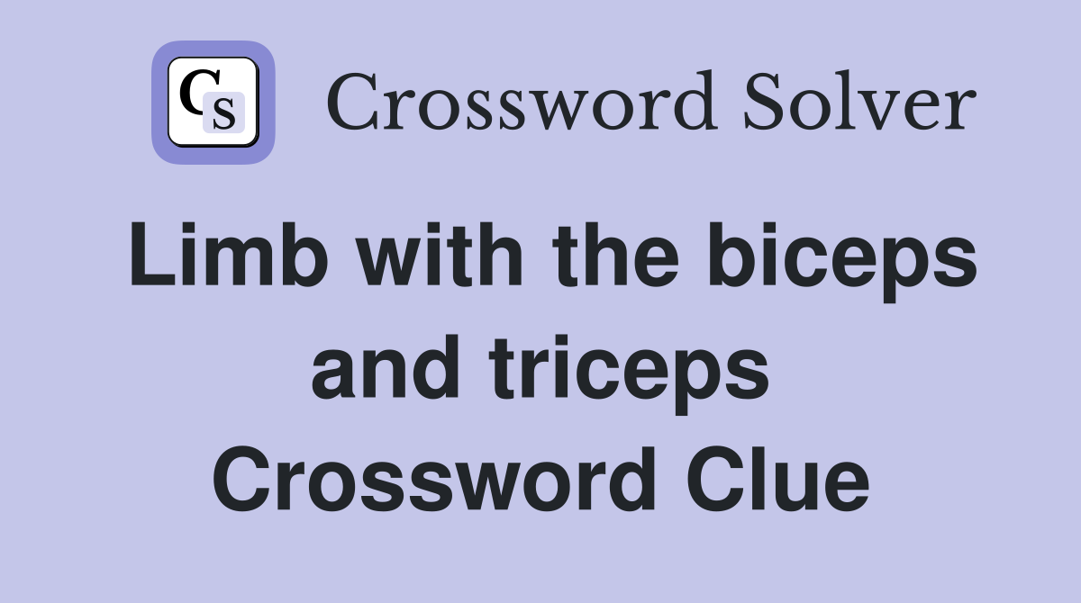 Limb with the biceps and triceps Crossword Clue