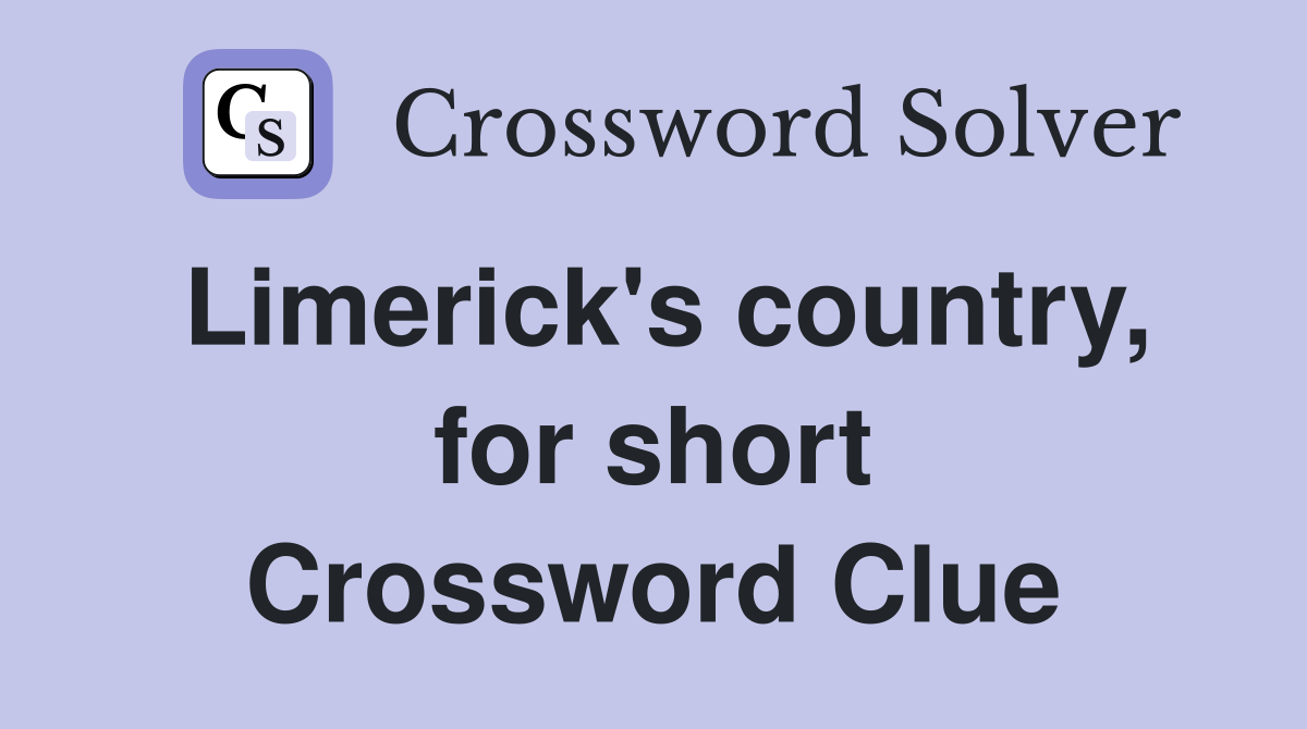 Limerick's country, for short Crossword Clue