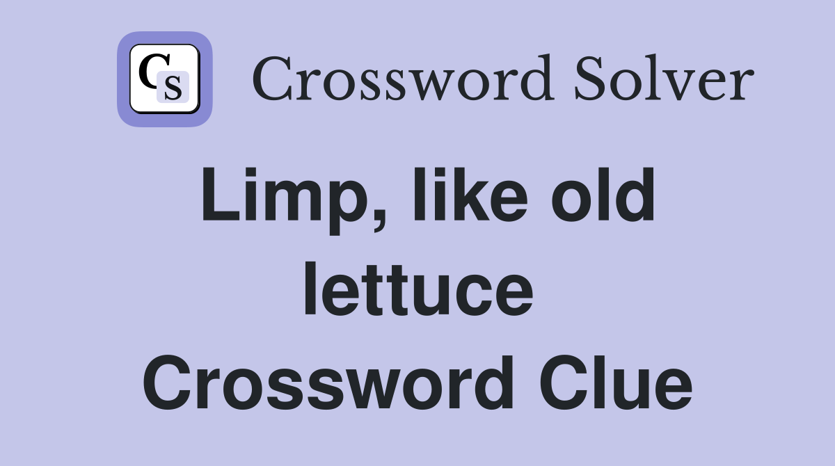 Limp, like old lettuce Crossword Clue
