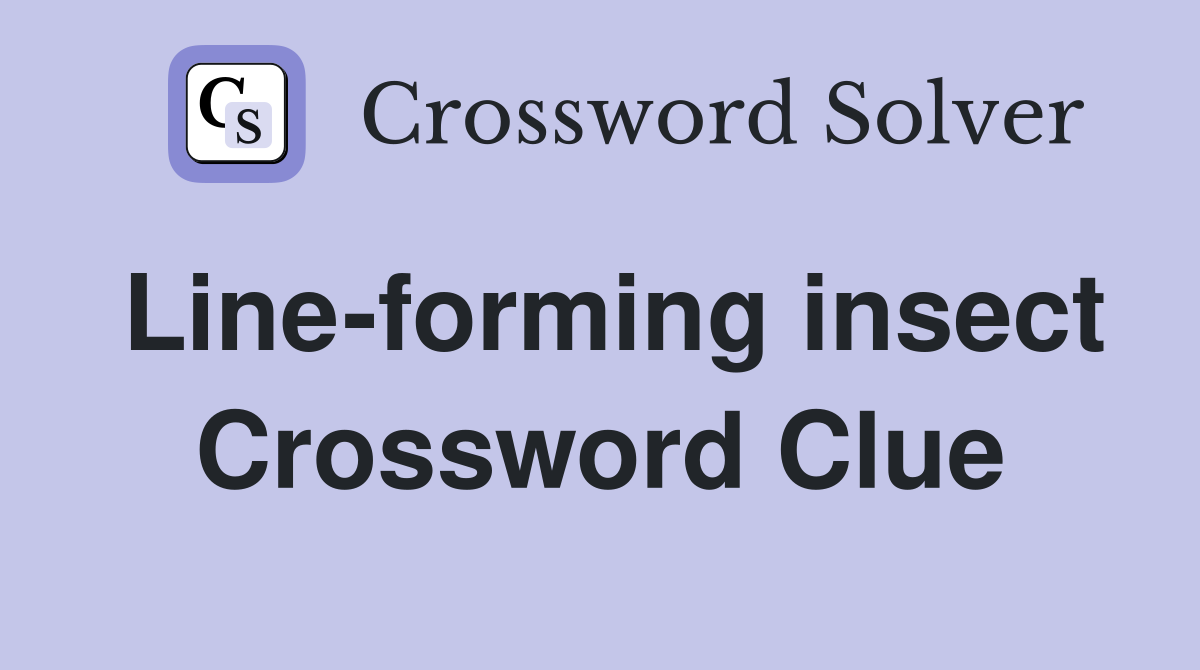 Line-forming insect Crossword Clue