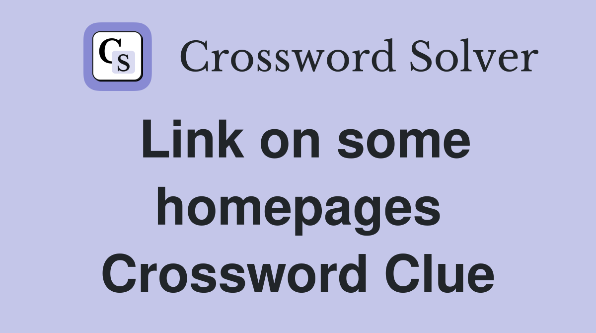 Link on some homepages Crossword Clue