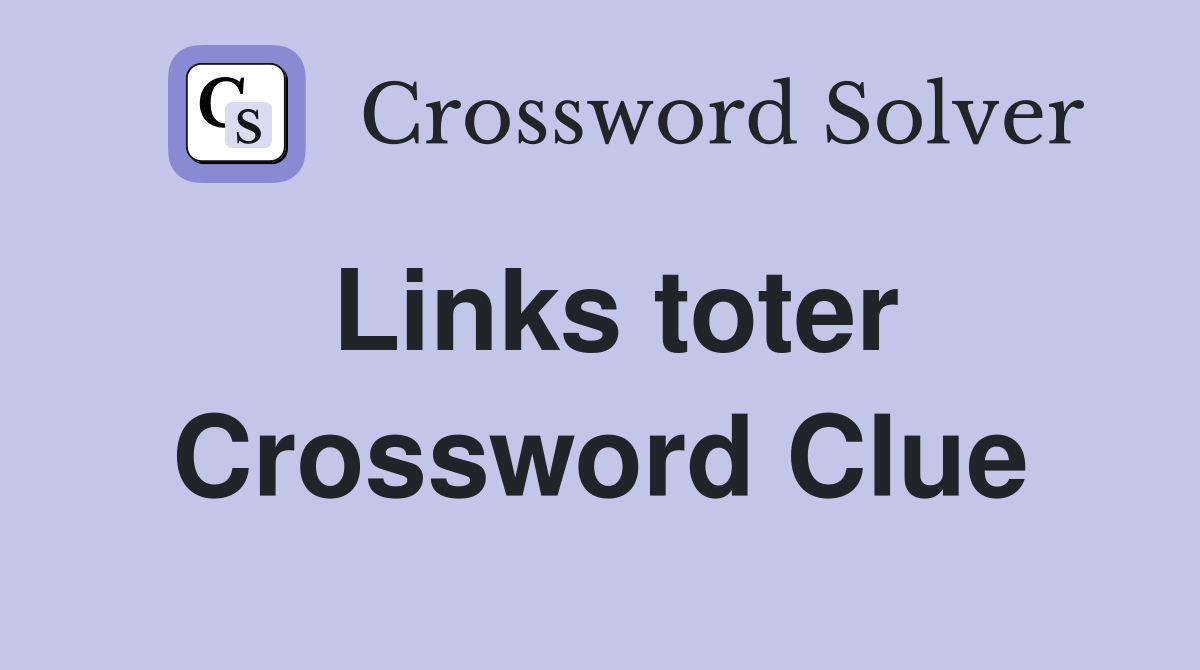 Links toter Crossword Clue