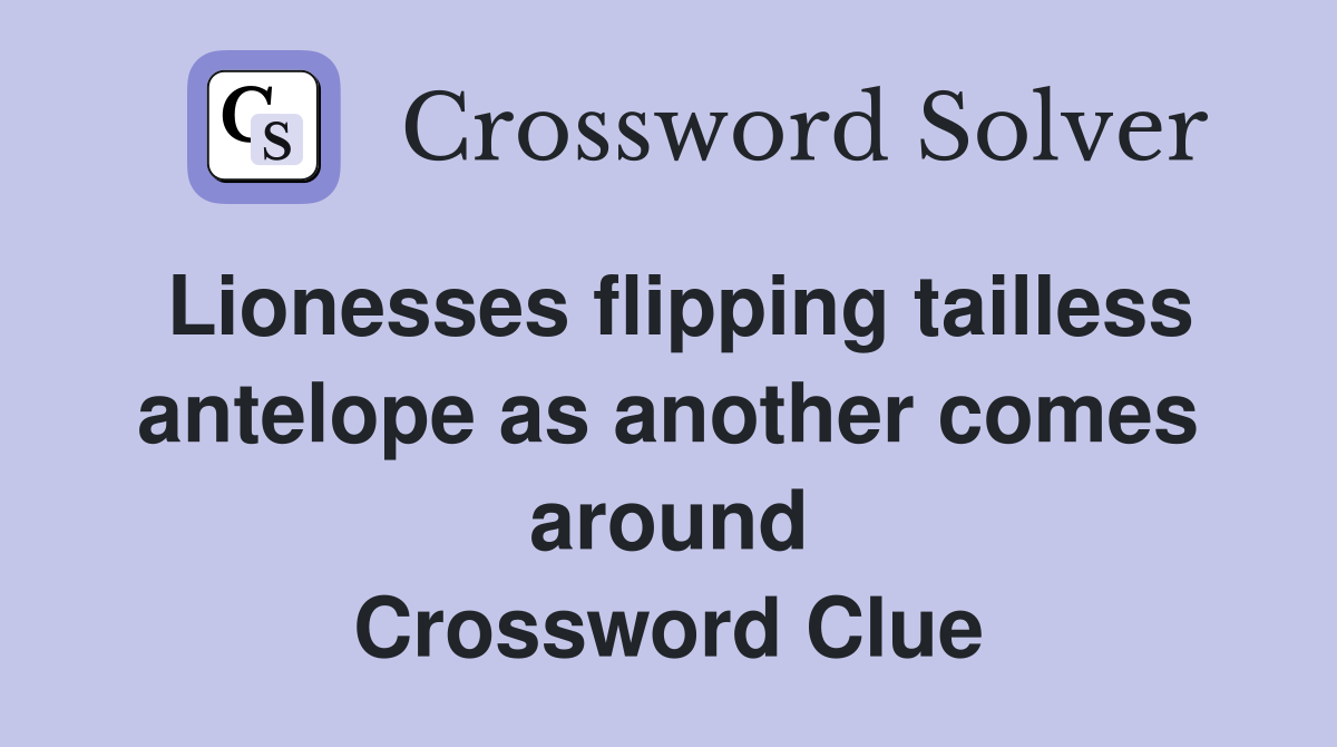 Lionesses flipping tailless antelope as another comes around Crossword Clue