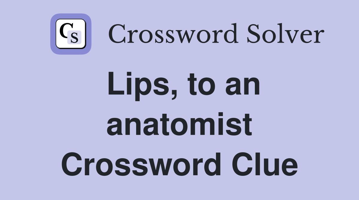 Lips, to an anatomist Crossword Clue