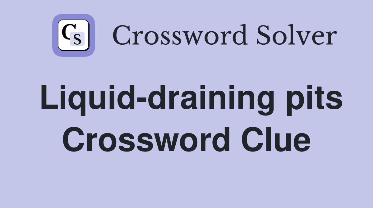 Liquid-draining pits Crossword Clue
