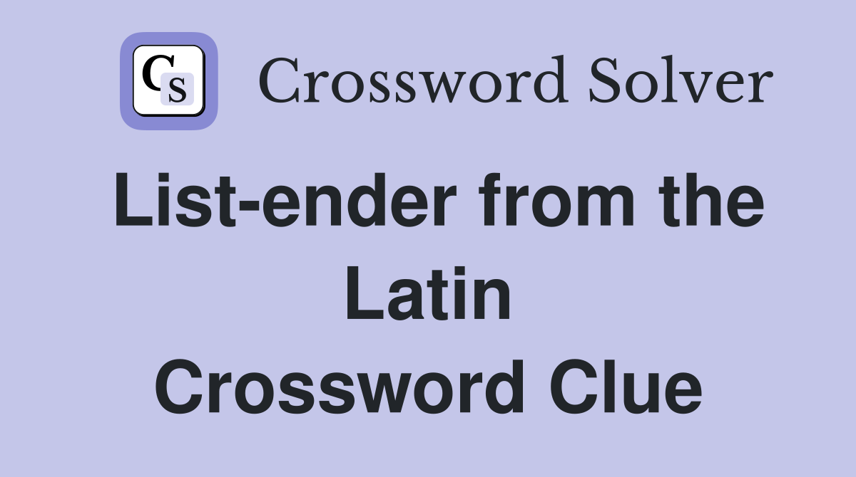 List-ender from the Latin Crossword Clue