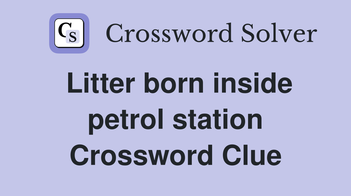 Litter born inside petrol station Crossword Clue