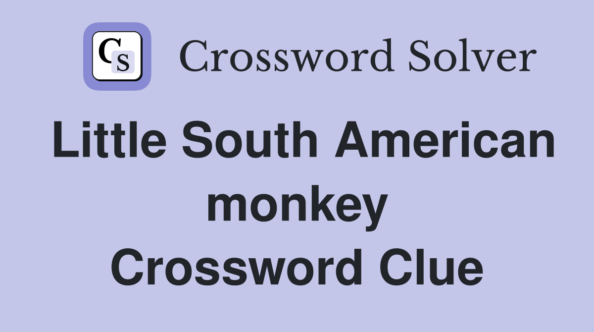 Little South American monkey Crossword Clue