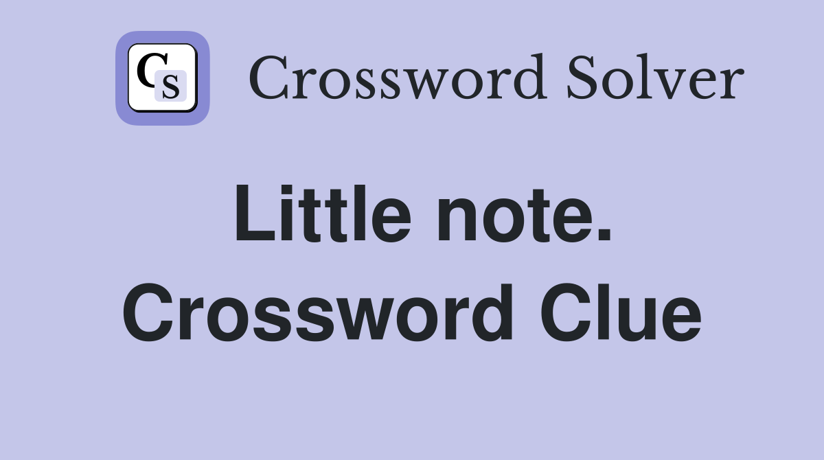 Little note. Crossword Clue