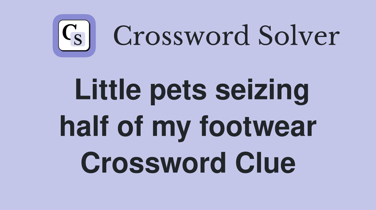 Little pets seizing half of my footwear Crossword Clue