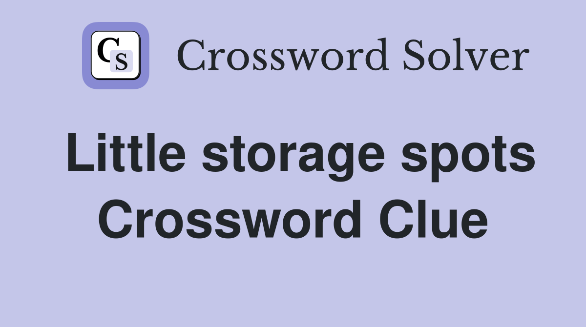 Little storage spots Crossword Clue