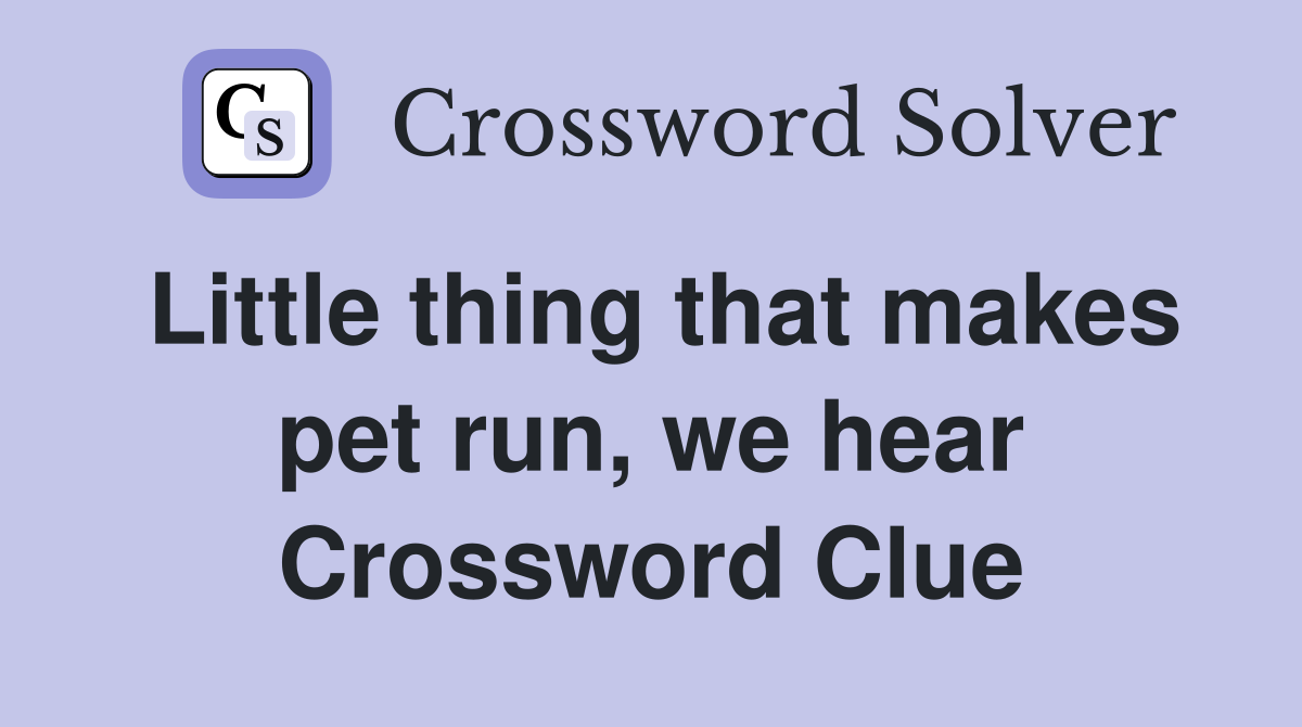 Little thing that makes pet run, we hear Crossword Clue