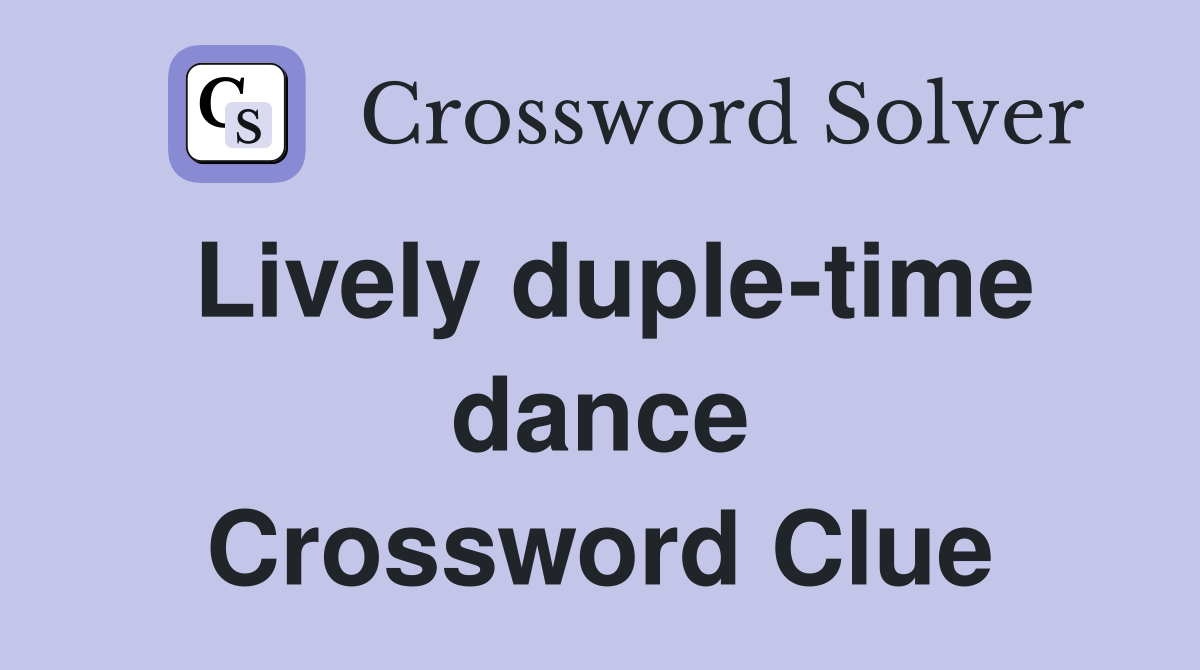 Lively duple-time dance Crossword Clue