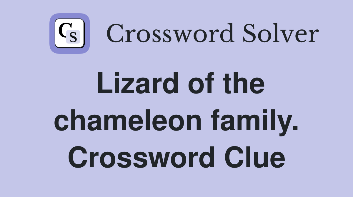 Lizard of the chameleon family. Crossword Clue