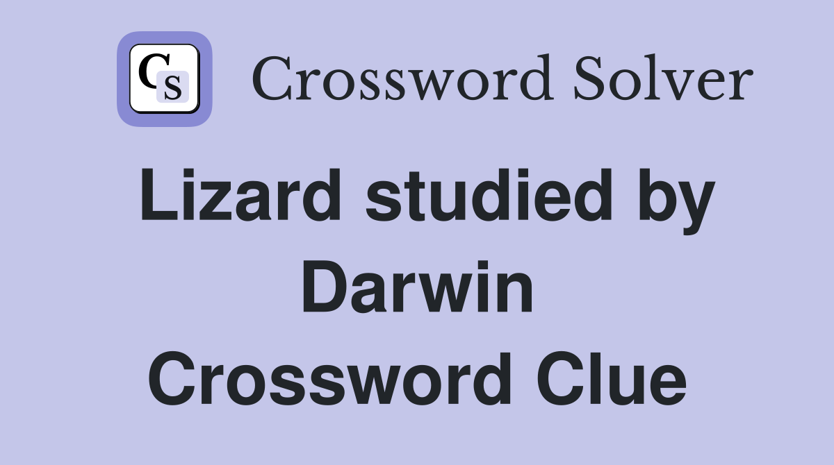 Lizard studied by Darwin Crossword Clue