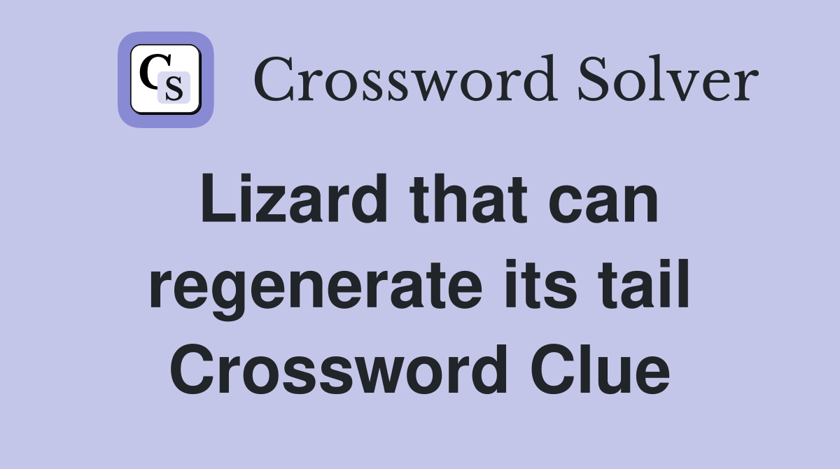 Lizard that can regenerate its tail Crossword Clue