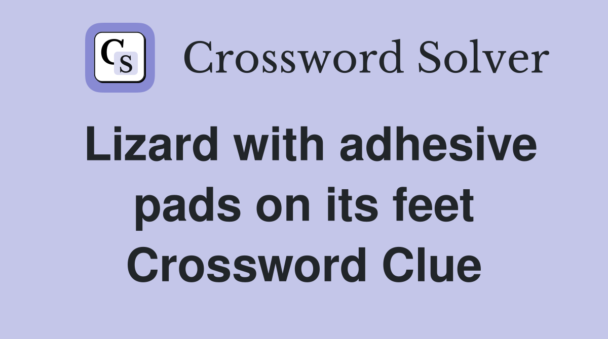 Lizard with adhesive pads on its feet Crossword Clue